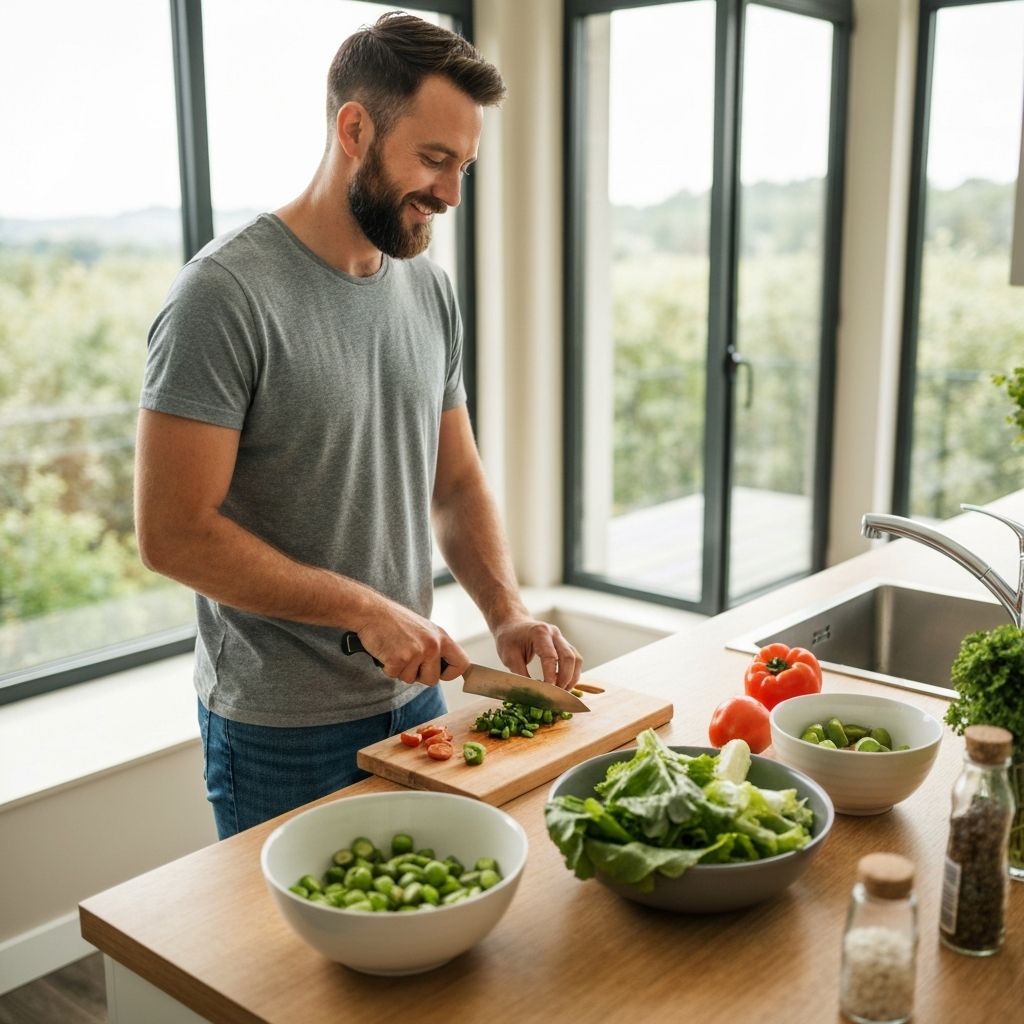 Man preparing healthy meal